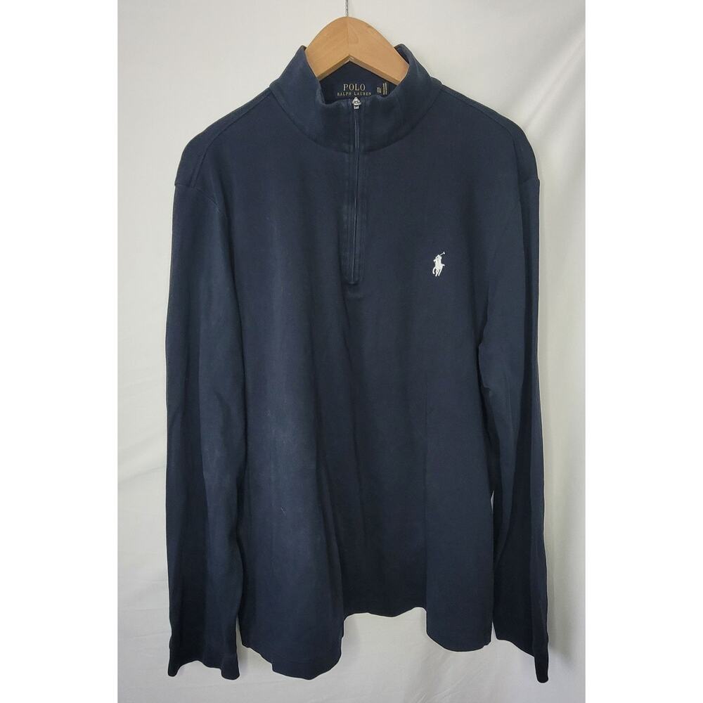 Polo Ralph Lauren- Men's Navy blue long sleeve 1/4 zip pull over- size XL